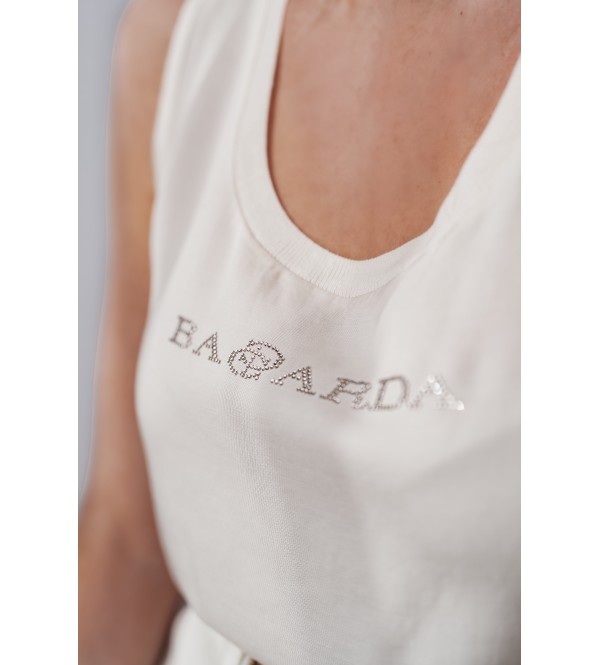 Blouse sans manches avec application en cristal Baccarda