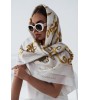 Pañuelo «Baccarda» en blanco y dorado