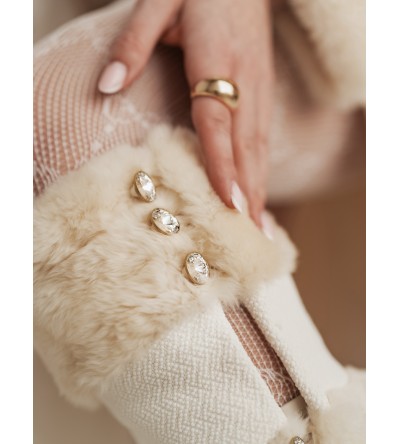 Jambières avec fourrure et cristaux