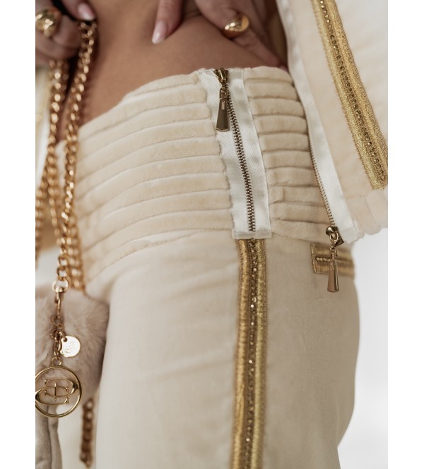 Damenhose mit goldenen Streifen