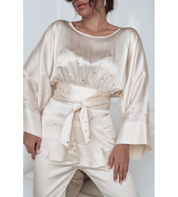Silk blouse with crystals