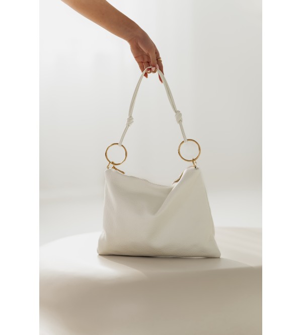 Sac à main en cuir blanc