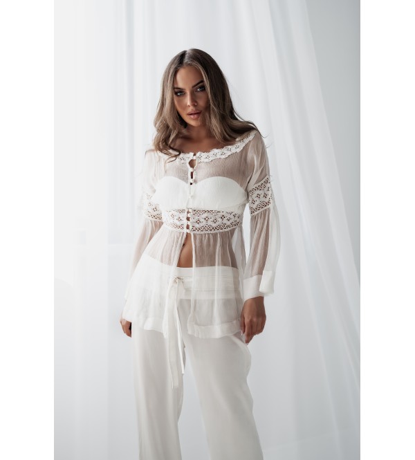 Tunica bianca con pizzo Baccarda