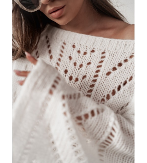 Jersey blanco con mangas acampanadas