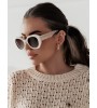 Lunettes de soleil blanches et beiges Baccarda