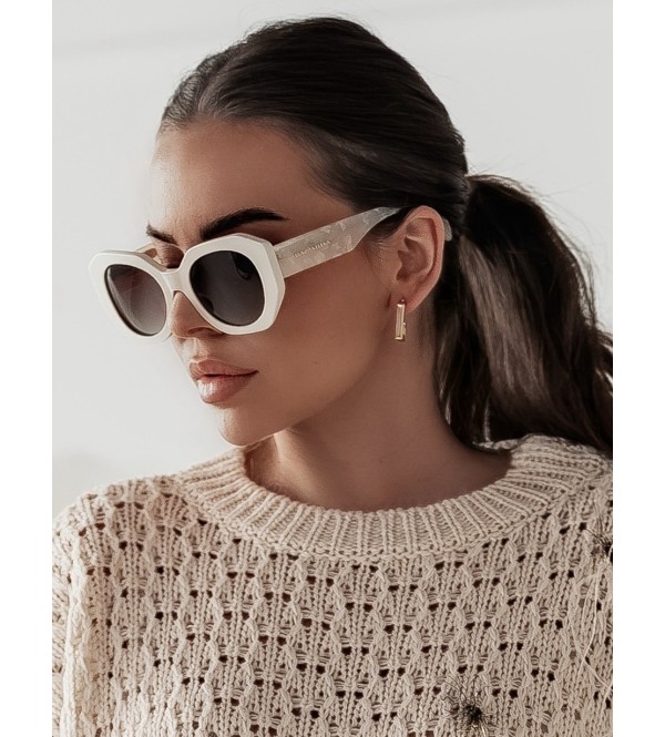 Baccarda White and Beige Sunglasses