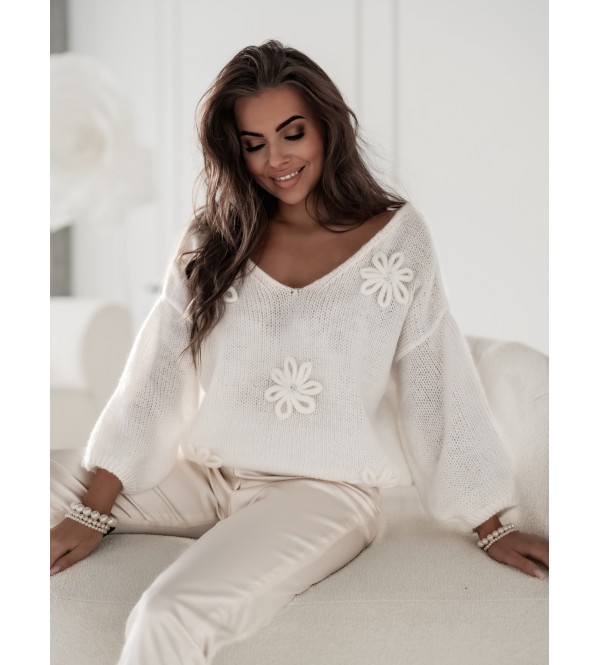 Jersey blanco con cristales