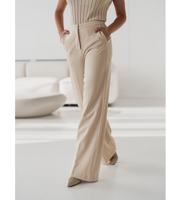 Eleganti pantaloni color crema