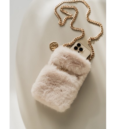 Mini borsa in pelliccia per cellulare