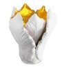 Grand bougeoir blanc et doré Tulip