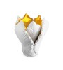 White and gold Tulip candle holder