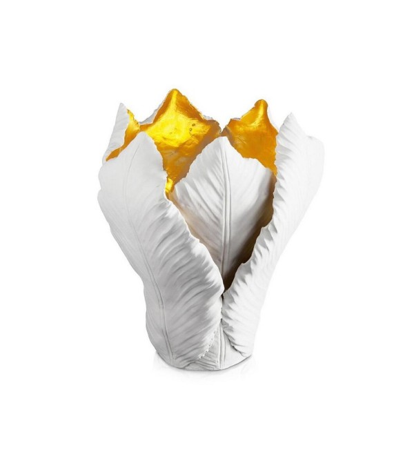 Candelabro blanco y dorado Tulip