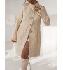 Élégant manteau crème avec fourrure